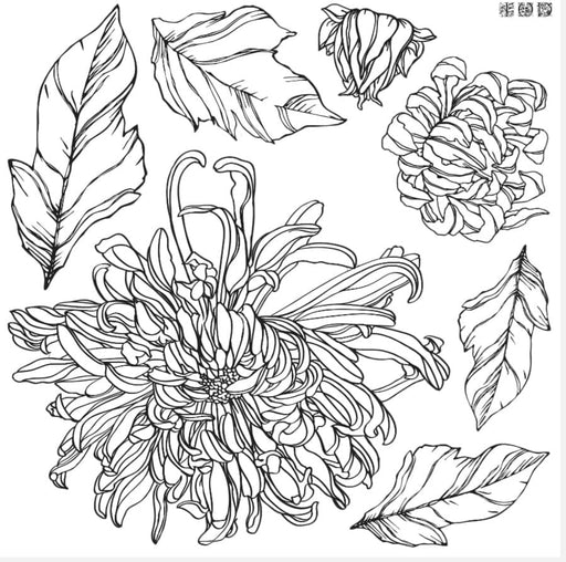 IOD Decor Stempel Chrysanthemums erhältlich bei Countryside Colours