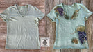 IOD Decor Stempel Grapes auf einem T-Shirt  gestempelt, Stempel erhältlich bei Countryside Colours