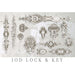 IOD Mould Lock & Key erhältlich bei Countryside Colours, hier alle Formen einmal abgeformt