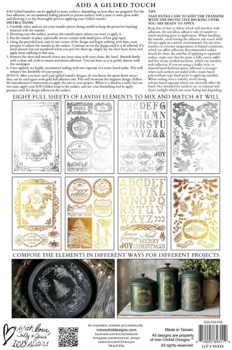 IOD Gilded Transfer Figgy & Flourish Limited Edition aus der neuen Weihnachtskollektion 2025 erhältlich bei Countryside Colours