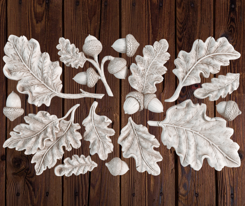 IOD Decor Mould Oak Leaves and Acorns einmal komplett abgeformt erhältlich bei Countryside Colours 