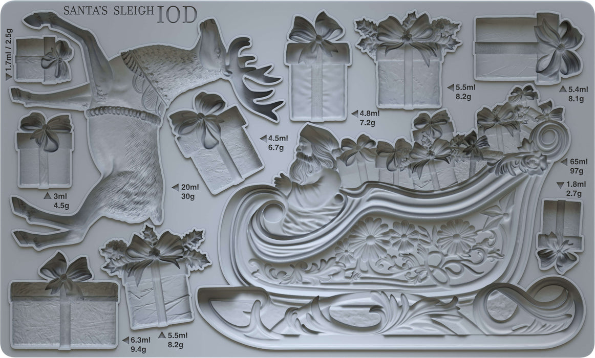 IOD Decor Mould  Santa’s Sleigh Holiday Release 2024 Limited Edition erhältlich bei Countryside Colours