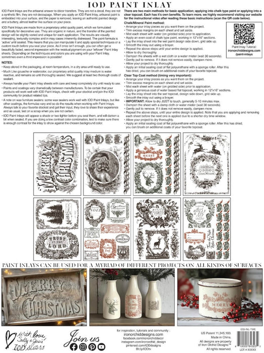 IOD Paint Inlay Twelth Night Limited Edition aus der neuen Weihnachtskollektion 2025 erhältlich bei Countryside Colours