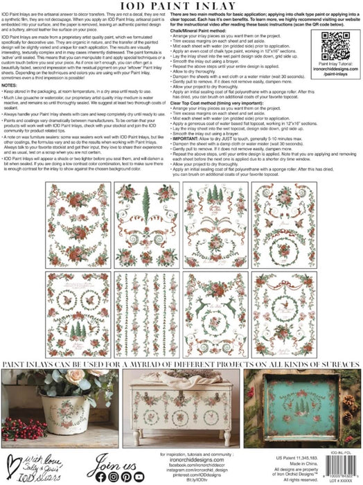 IOD Paint Inlay La Folie Limited Edition aus der neuen Weihnachtskollektion 2025 erhältlich bei Countryside Colours
