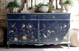 IOD Decor Transfer Lost Garden auf blauer Kommode erhältlich bei Countryside Colours 