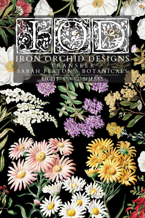 IOD Transfer SARAH FEATON'S BOTANICALS Verpackungsvorderseite erhältlich bei Countryside Colours 