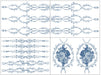 Übersicht der 4 Blätter des IOD Decor Paint Inlay Trompe L‘Oeil Bleu