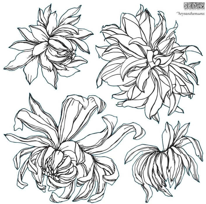 IOD Decor Stempel Chrysanthemums zweites Stempelblatt erhältlich bei Countryside Colours