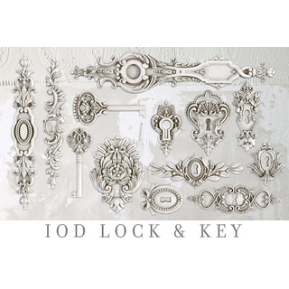 IOD Mould Lock & Key erhältlich bei Countryside Colours, hier alle Formen einmal abgeformt